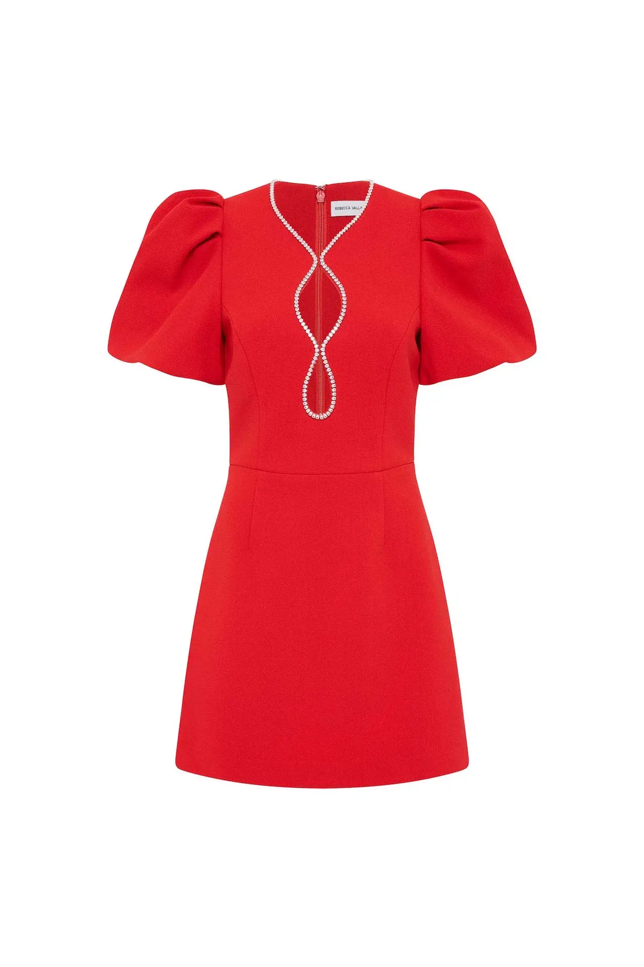 Rebecca Vallance Karina Puff Sleeve Mini Dress Red Size 10 - Image 3