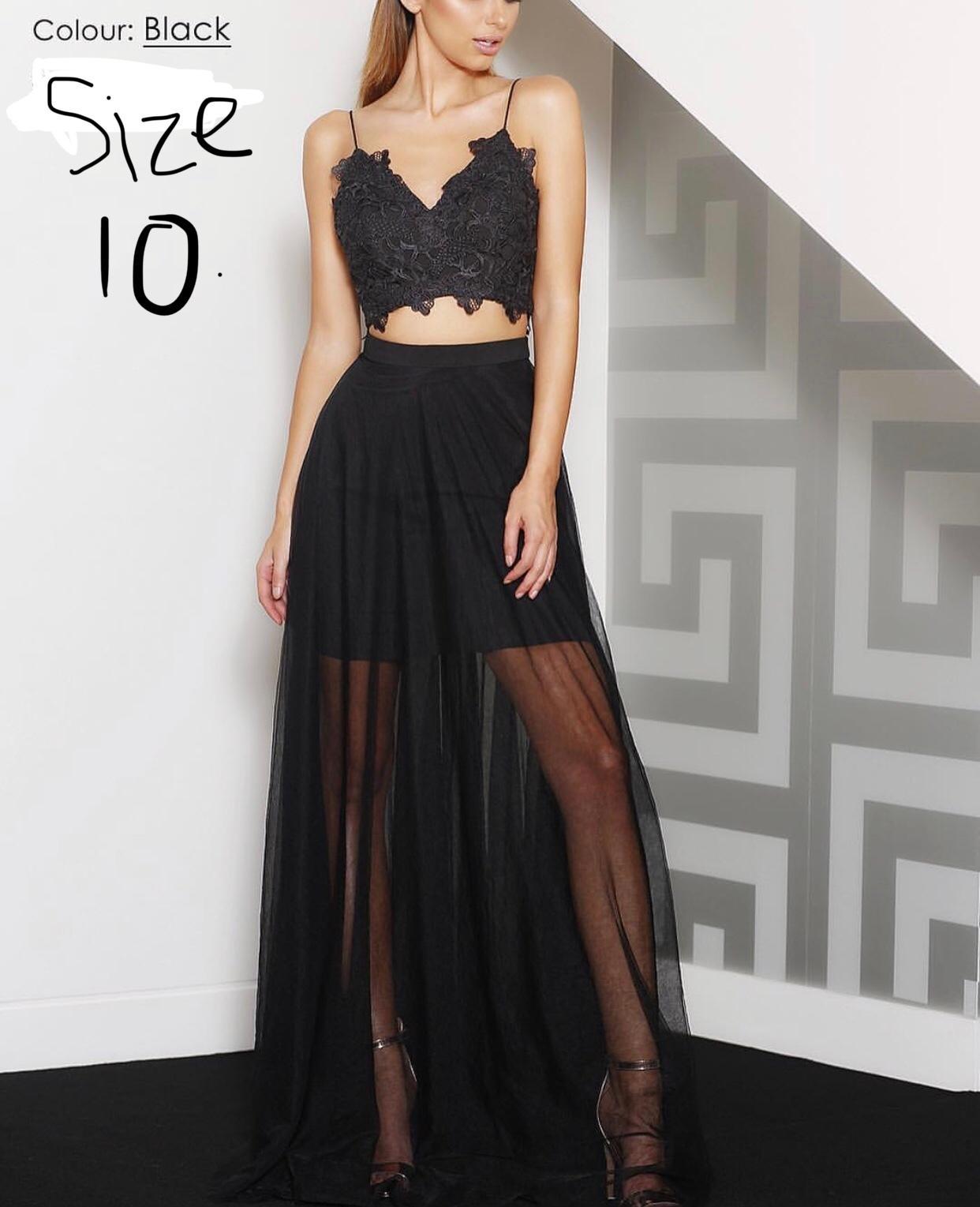 J'adore Black Dress - Top & Skirt Set Size 10 - Image 2