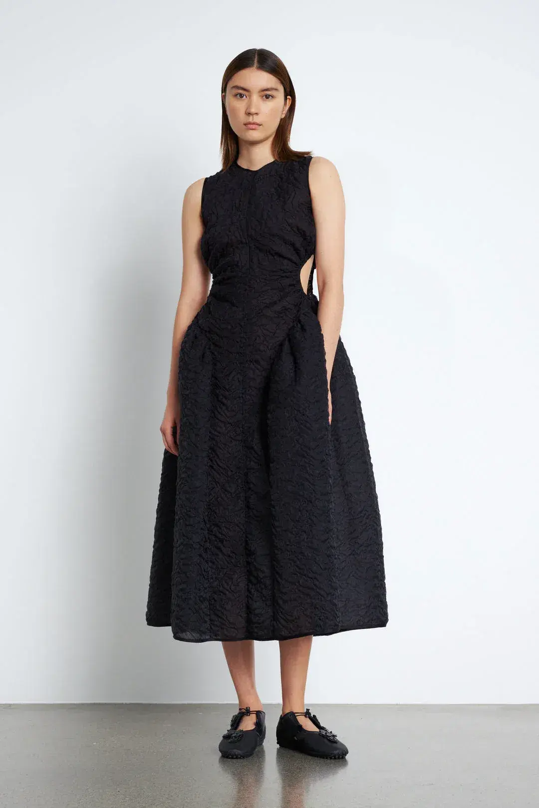 Cecilie Bahnsen Samara Midi Dress Black Size 8 - Image 1