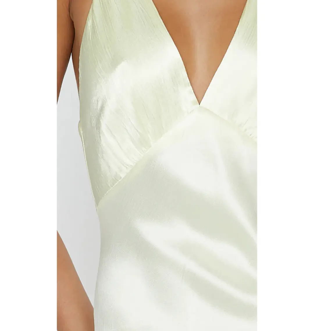 Bec & Bridge Moon Dance V Neck Maxi Dress Ice Yellow Size AU 8 for rent on The Volte - main image