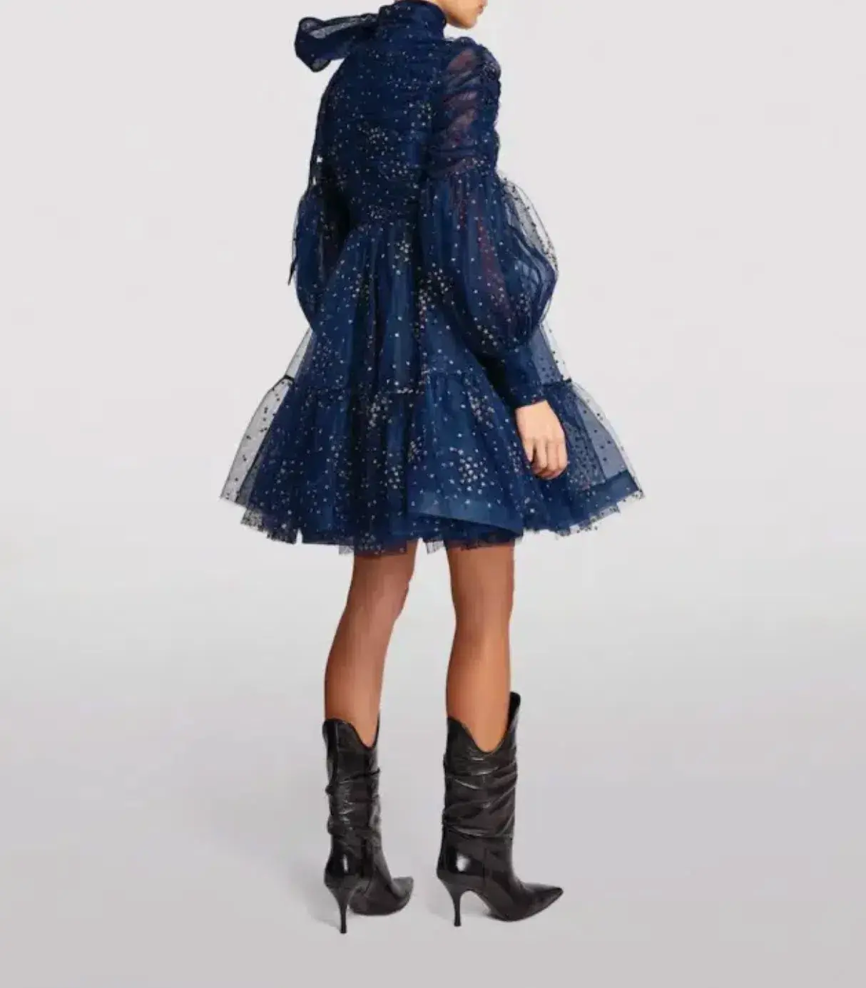 Zimmermann Rhythm Ruched Glitter Mini Dress Navy Size 0P / AU 6  - Image 2