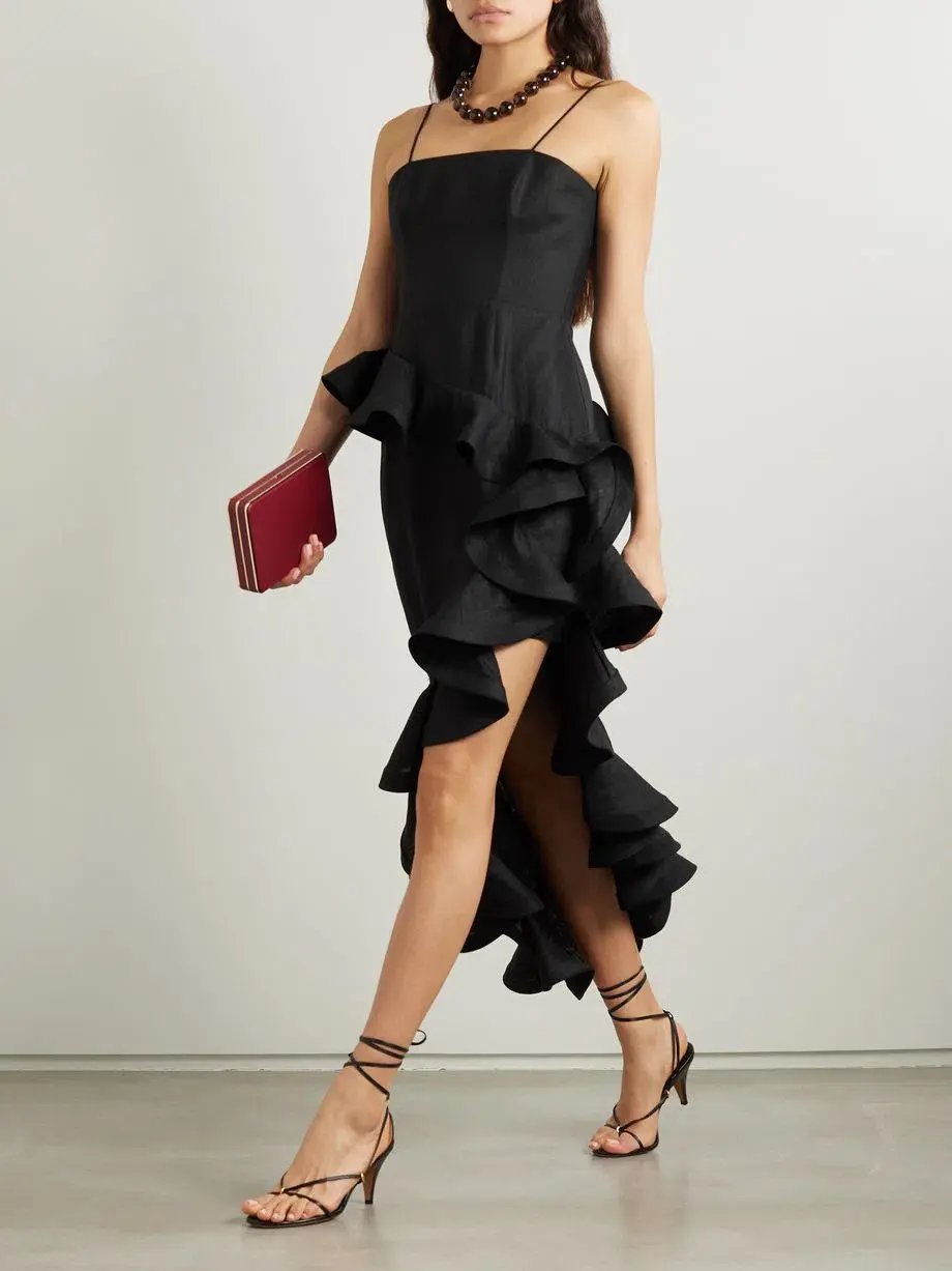 Zimmermann Harmony Tango Ruffled Dress Black Size 3 / AU 14  - Image 1
