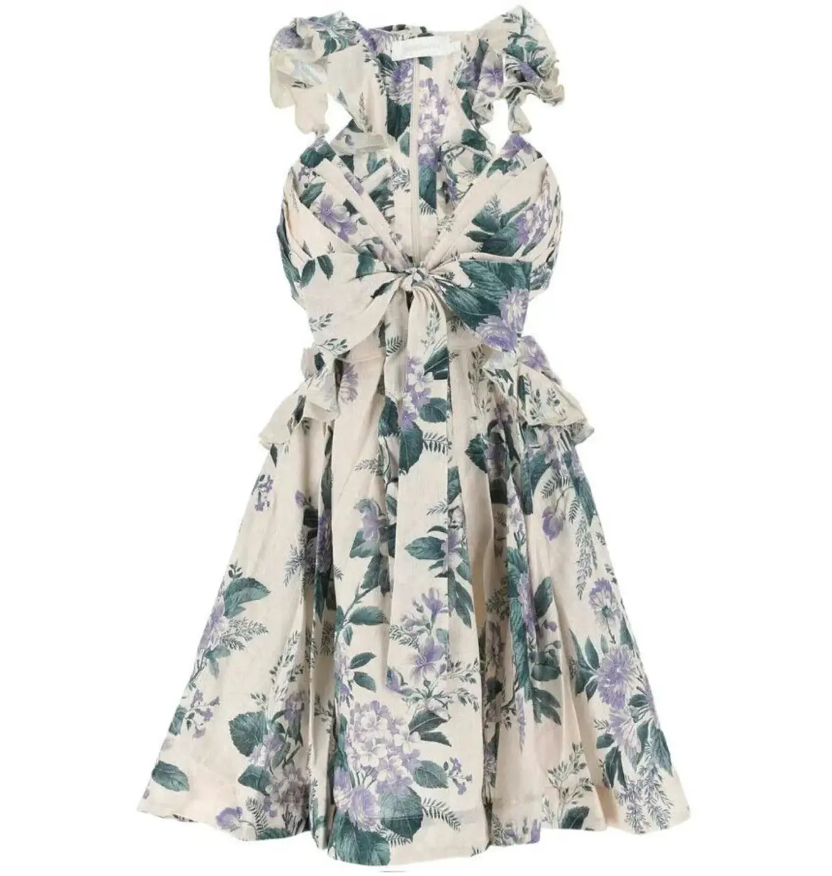 Zimmermann Cassia Ruffle Mini Dress Hydrangea Floral Size 3 / AU14  - Image 4
