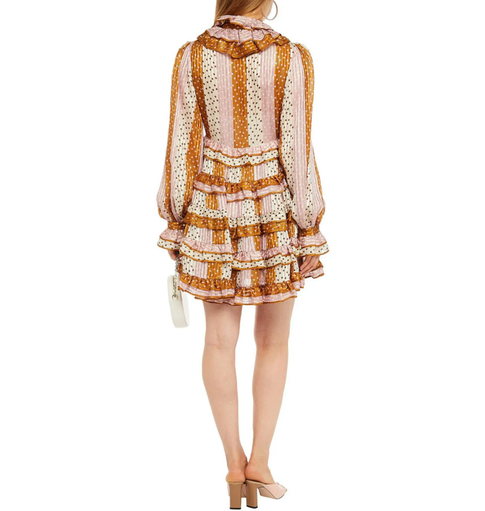 Zimmermann Lucky Ruffled Mini Dress Pink Spot Size 0 / AU 8  - Image 2