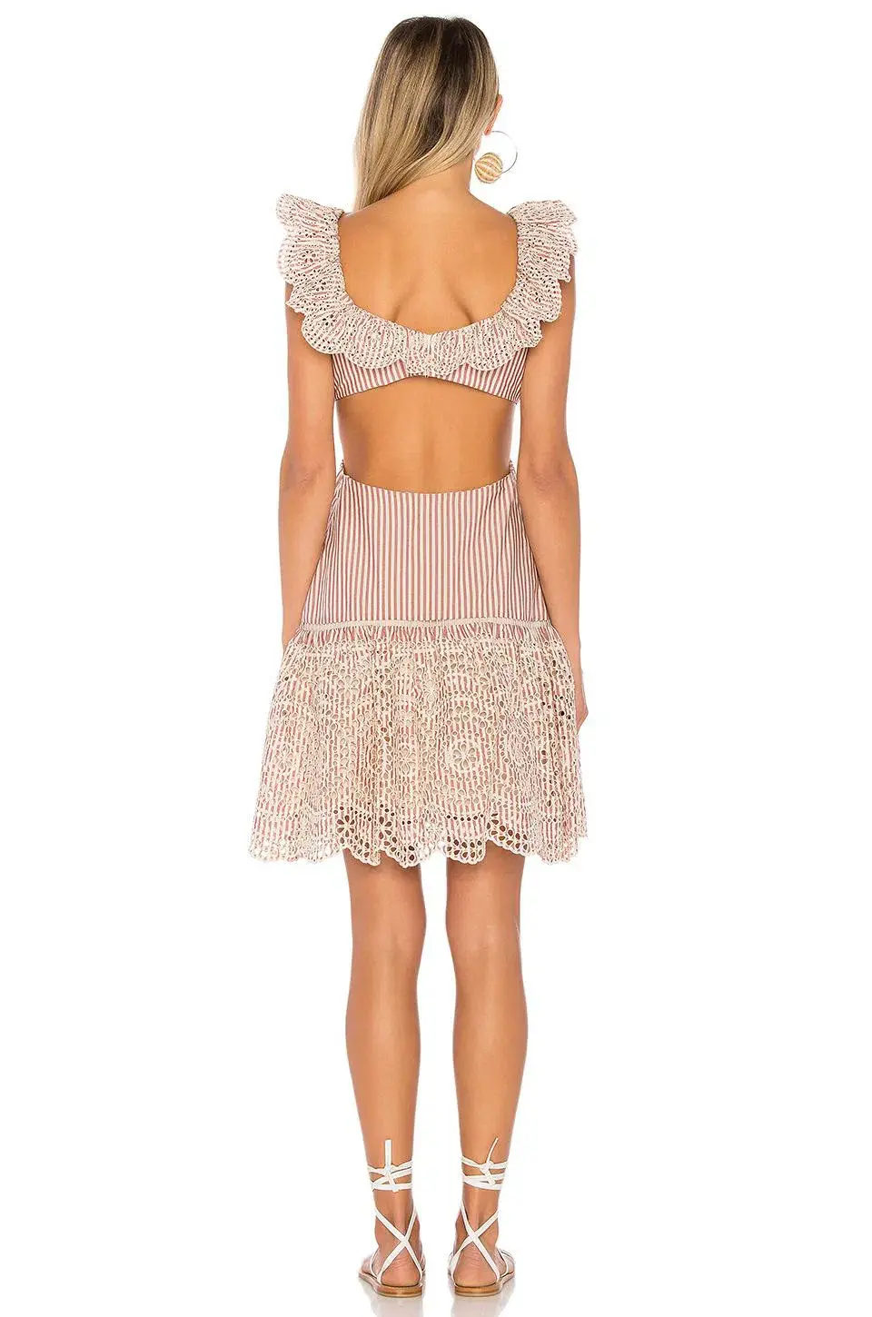 Zimmermann Meridian Stripe Frill Dress Striped Size 0 / AU 8 - Image 3