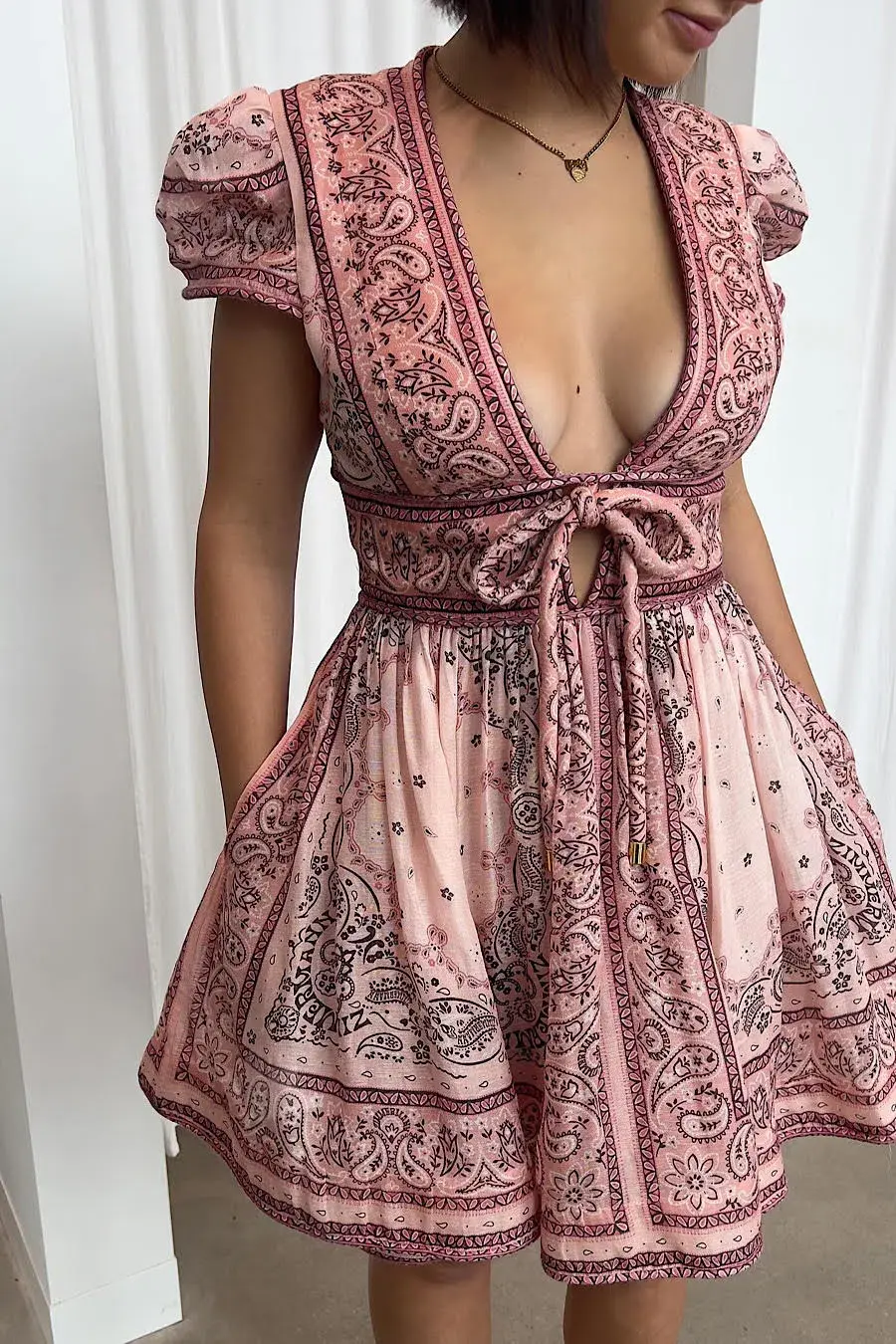 Zimmermann Matchmaker Mini Dress Pink Print Size 0 / AU 8  - Image 6