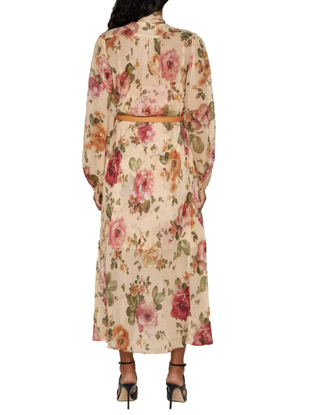 Zimmermann Luminosity Billow Dress Latte Floral Print Size 1 / AU 10  - Image 2