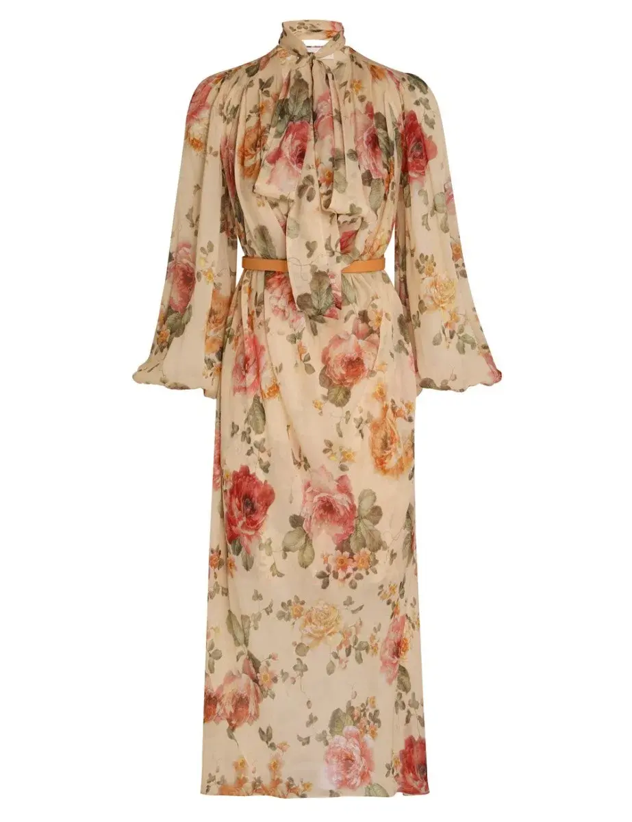 Zimmermann Luminosity Billow Dress Latte Floral Print Size 1 / AU 10  - Image 3
