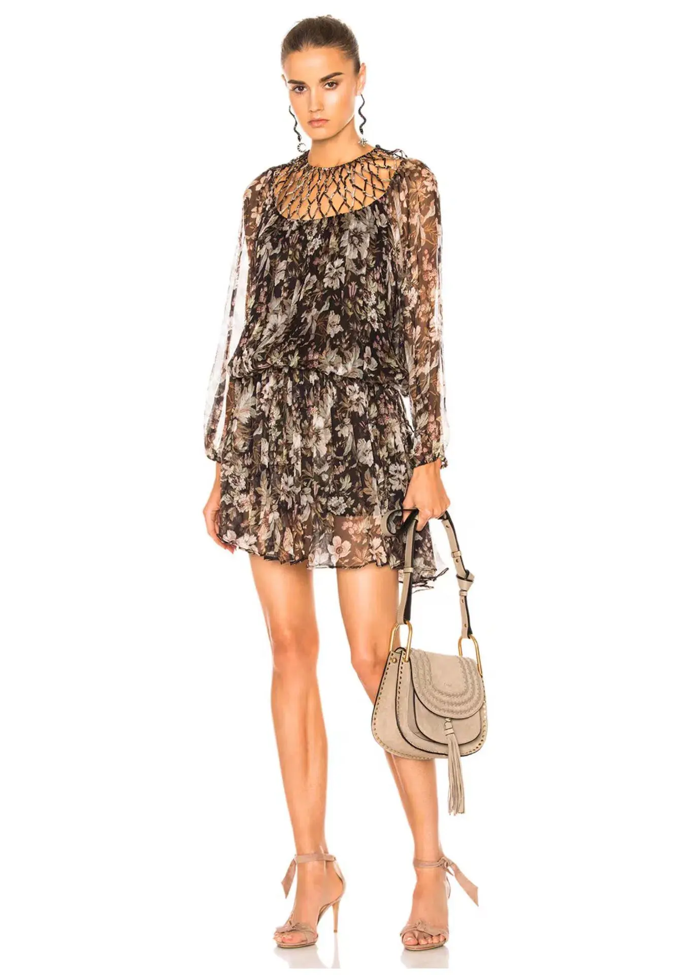 Zimmermann Gossamer Lattice Drawn Mini Dress Floral Size 0 / AU 8 - Image 1