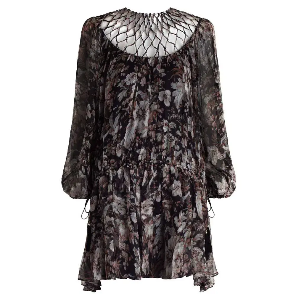 Zimmermann Gossamer Lattice Drawn Mini Dress Floral Size 0 / AU 8 - Image 3