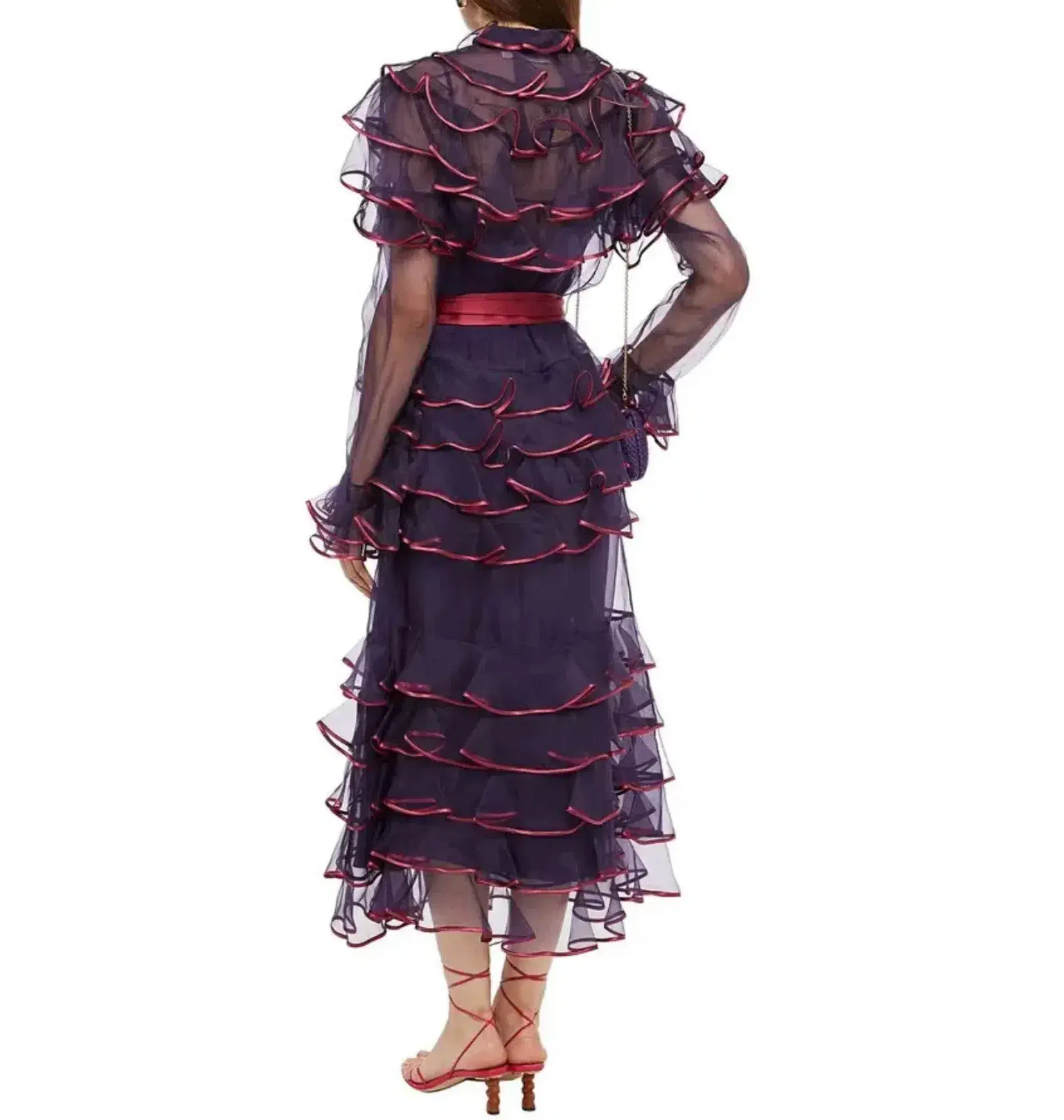 Zimmermann Lucky Tiered Dress Aubergine Size 1 / AU10 - Image 2