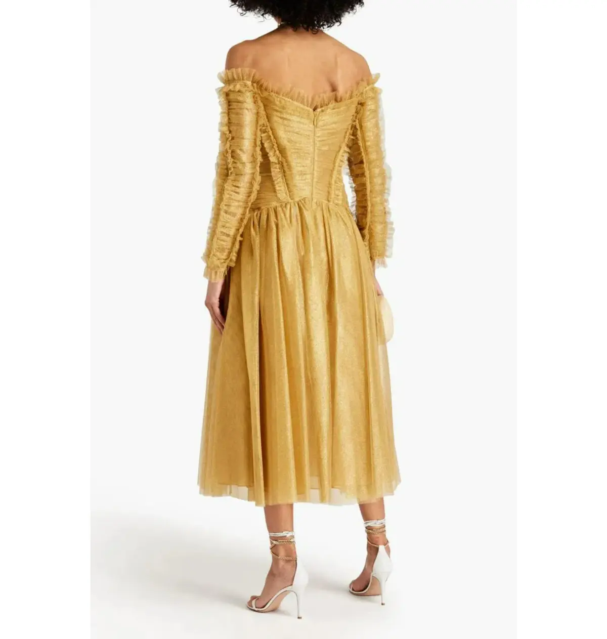 Zimmermann Prima Off Shoulder Dress Gold Size 1 / AU 10  - Image 2