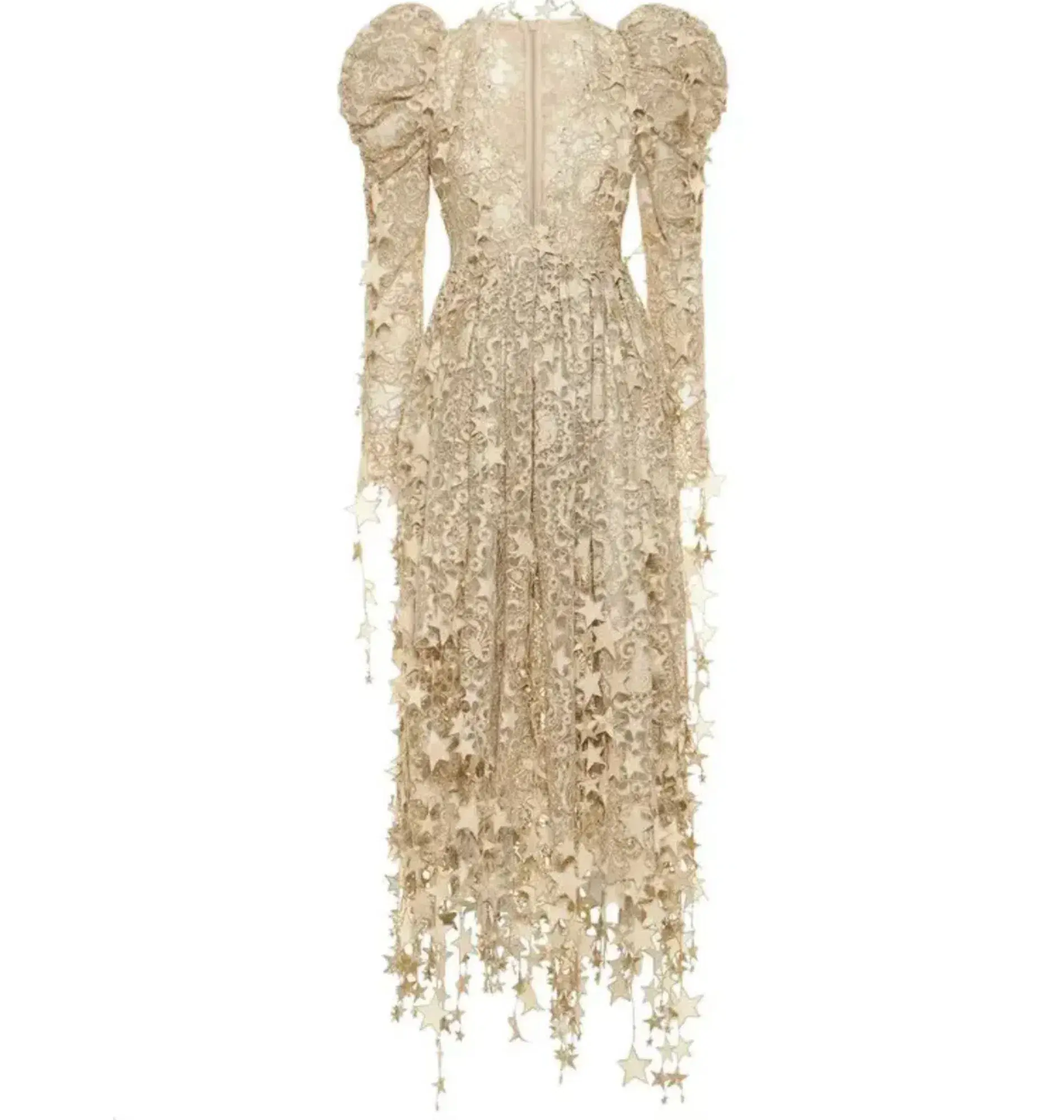 Zimmermann Celestial Zodiac Midi Dress Champagne Size 0 / AU 8  - Image 3