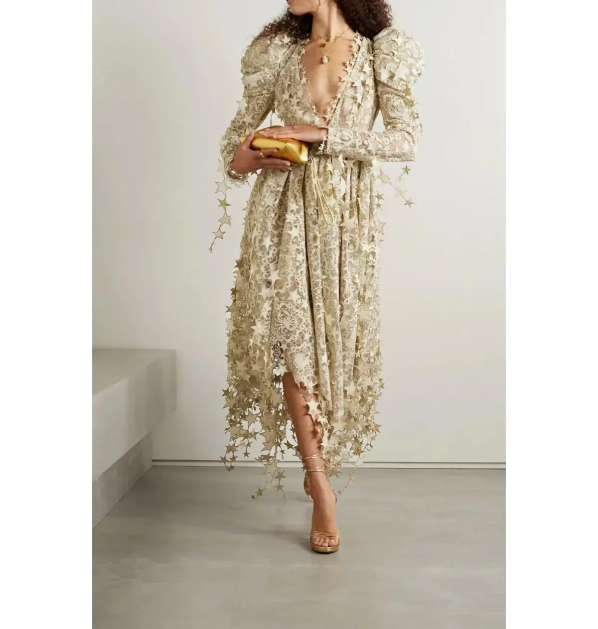 Zimmermann Celestial Zodiac Midi Dress Champagne Size 0 / AU 8  - Image 1
