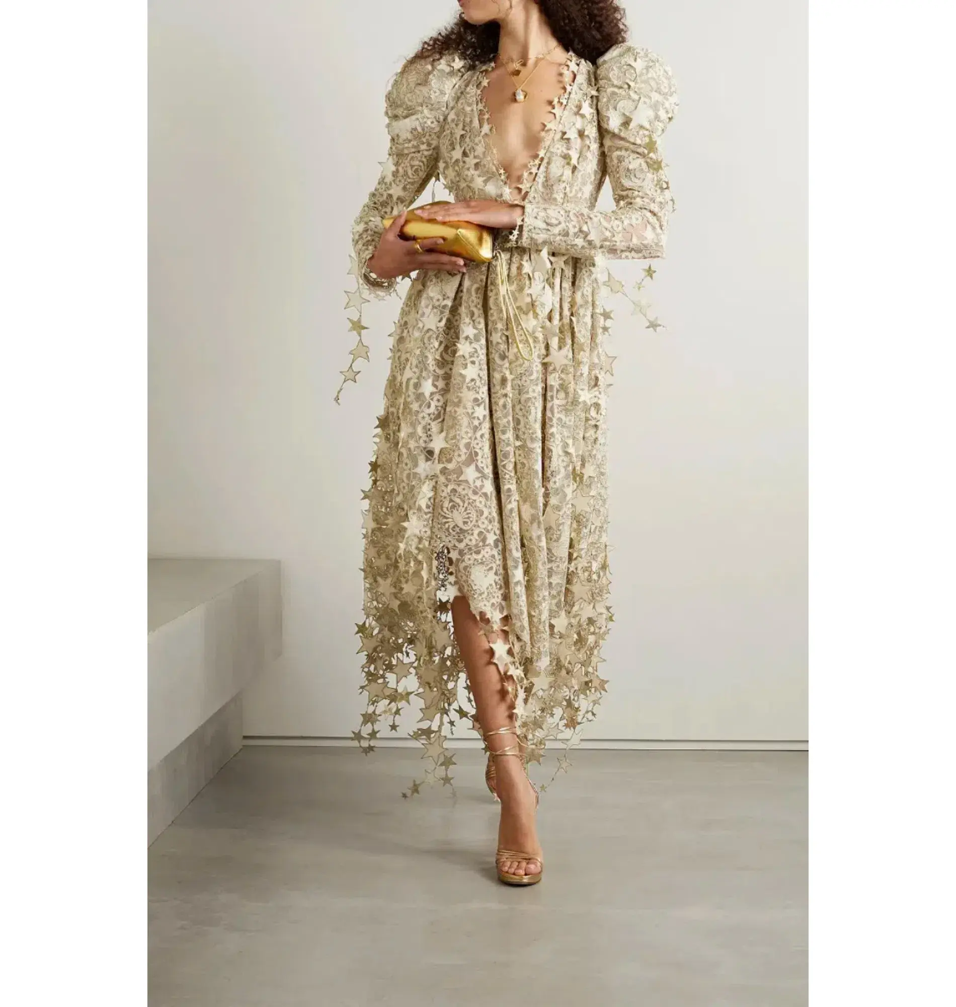 Zimmermann Celestial Zodiac Midi Dress Champagne Size 0 / AU 8  - Image 1
