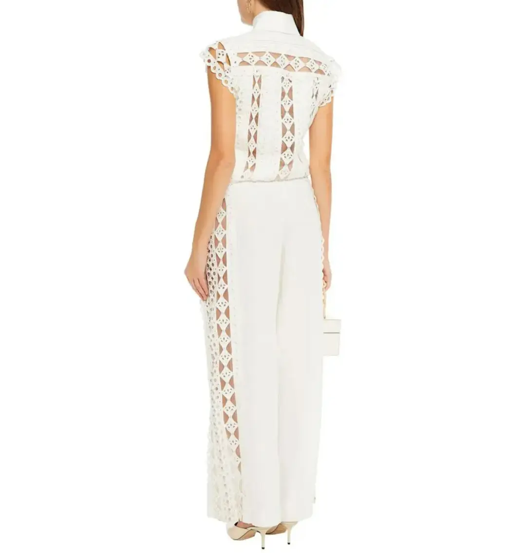 Zimmermann Moncur Studded Jumpsuit Ivory Size 0 / AU 8  for rent on The Volte - main image
