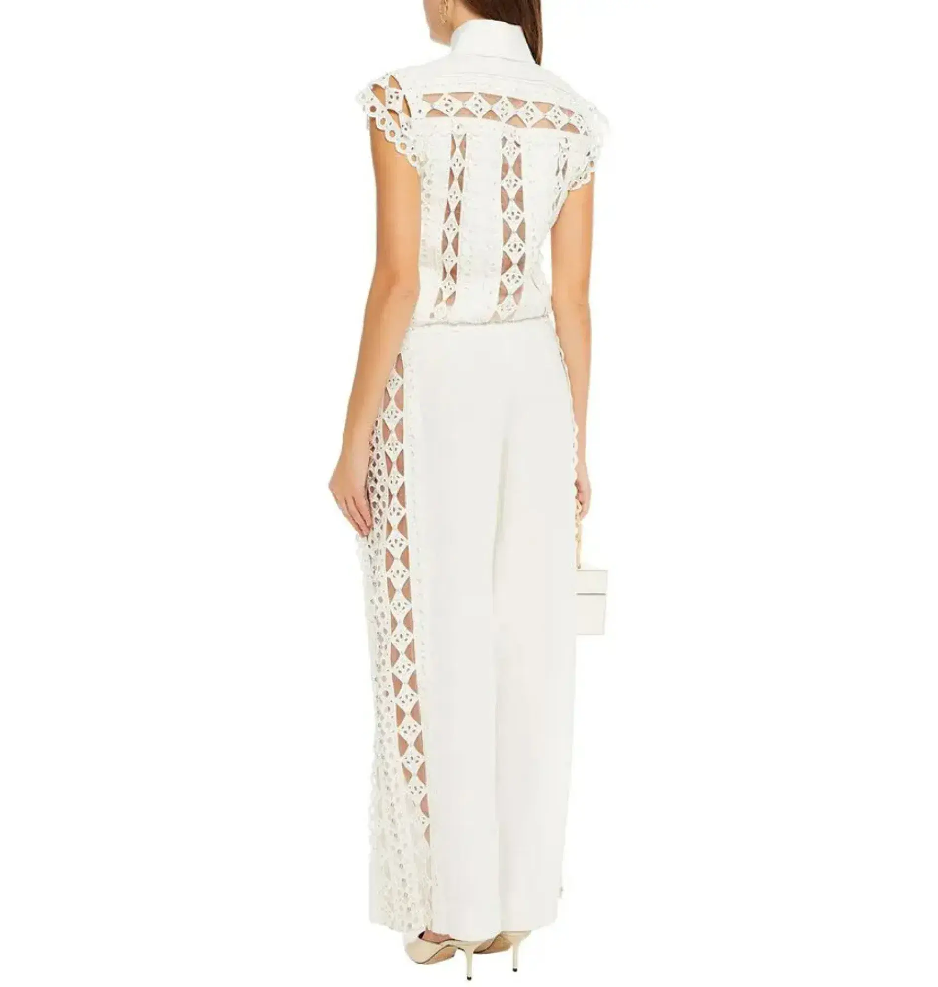 Zimmermann Moncur Studded Jumpsuit Ivory Size 0 / AU 8  - Image 2