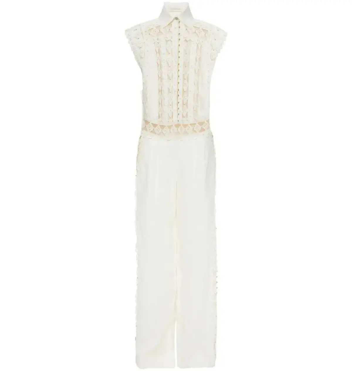 Zimmermann Moncur Studded Jumpsuit Ivory Size 0 / AU 8  - Image 4