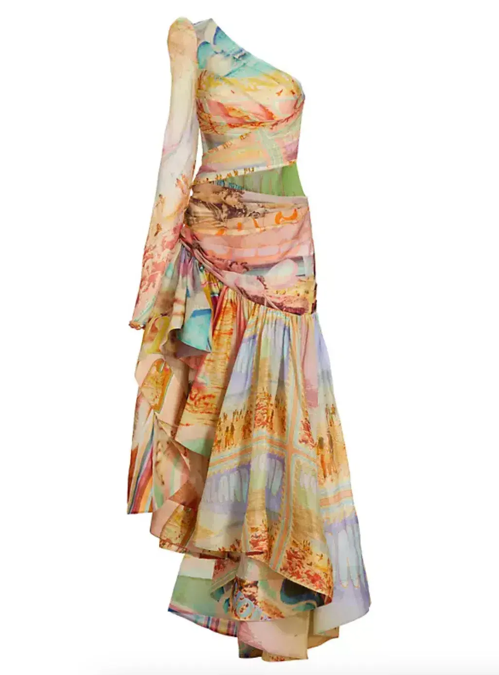 Zimmermann Tama Asymmetric Cut Out Dress Poster Print Size 0 / AU 8  - Image 4
