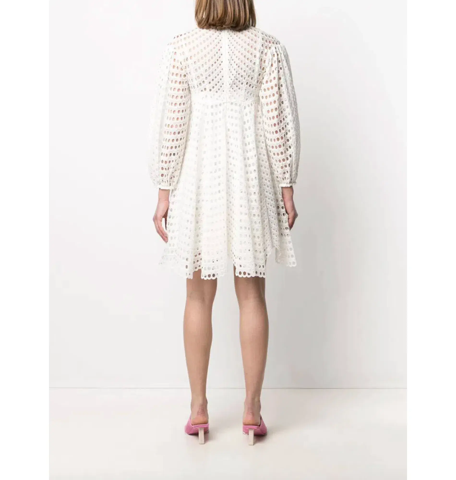 Zimmermann Poppy Eyelet Mini Dress Ivory Size 0 / AU 8  - Image 3