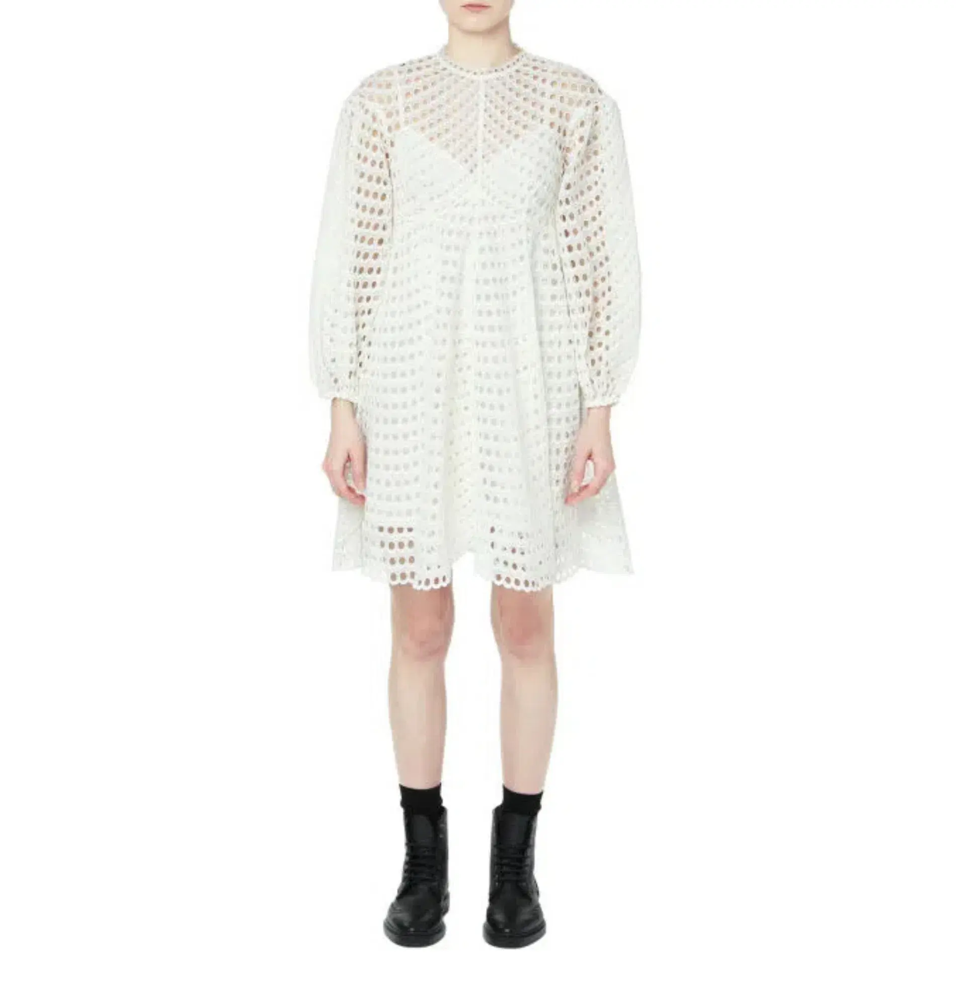 Zimmermann Poppy Eyelet Mini Dress Ivory Size 0 / AU 8  - Image 1