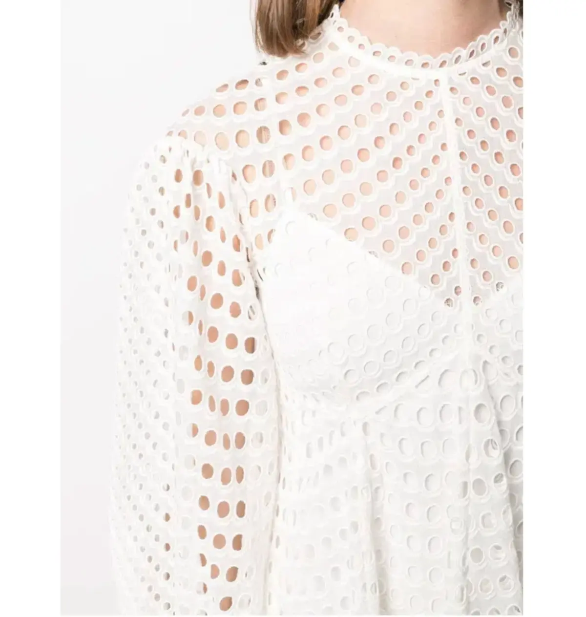 Zimmermann Poppy Eyelet Mini Dress Ivory Size 0 / AU 8  - Image 4