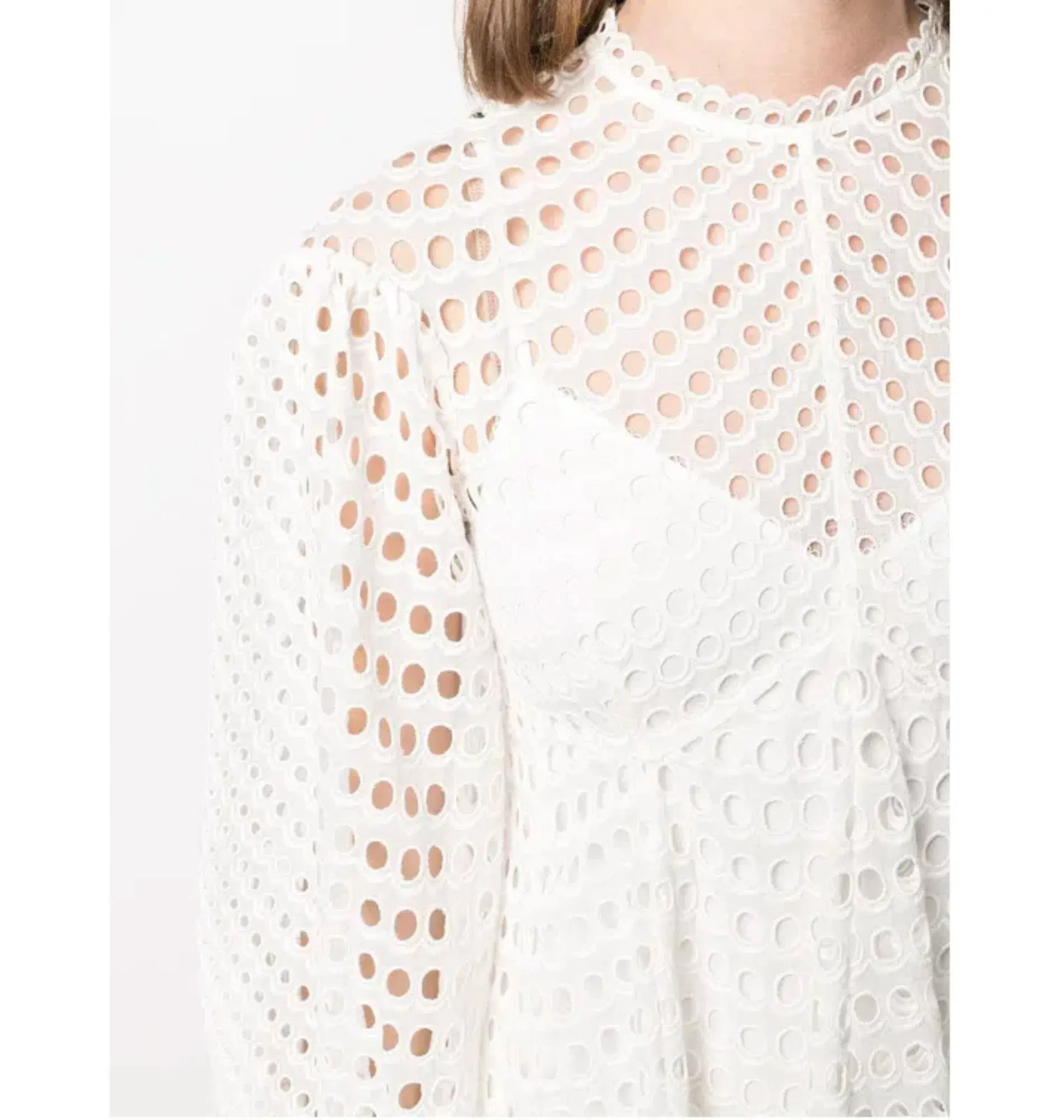 Zimmermann Poppy Eyelet Mini Dress Ivory Size 0 / AU 8  - Image 4