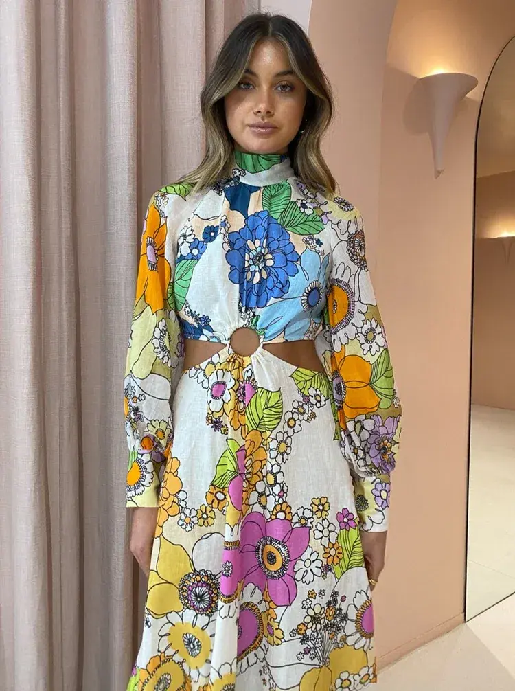 Alemais Farrah Cut Out Dress Multi Size AU 10 for rent on The Volte - main image