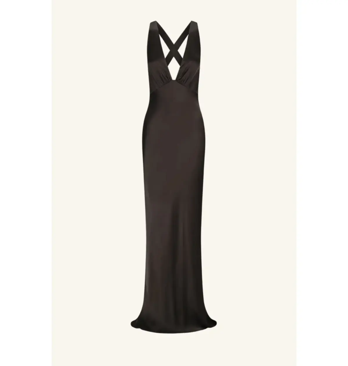 Shona Joy La Lune Plunged Cross-Back Gown Black Size AU 8 - Image 4