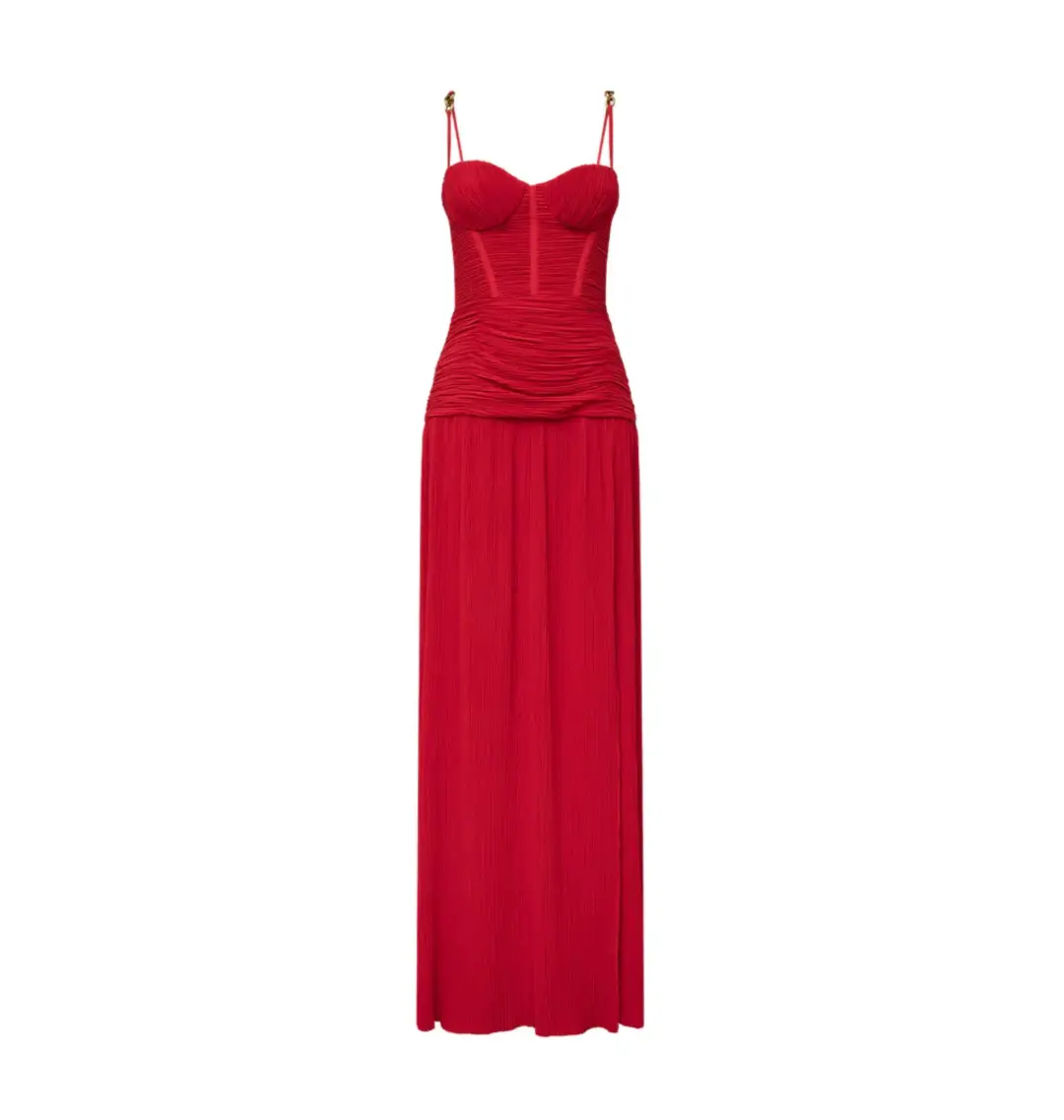 Manning Cartell Double Time Pleat Dress Red Size AU 12 for rent on The Volte - main image