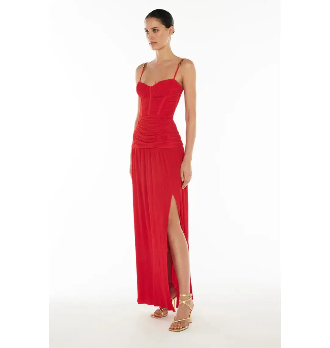 Manning Cartell Double Time Pleat Dress Red Size AU 12 for rent on The Volte - main image
