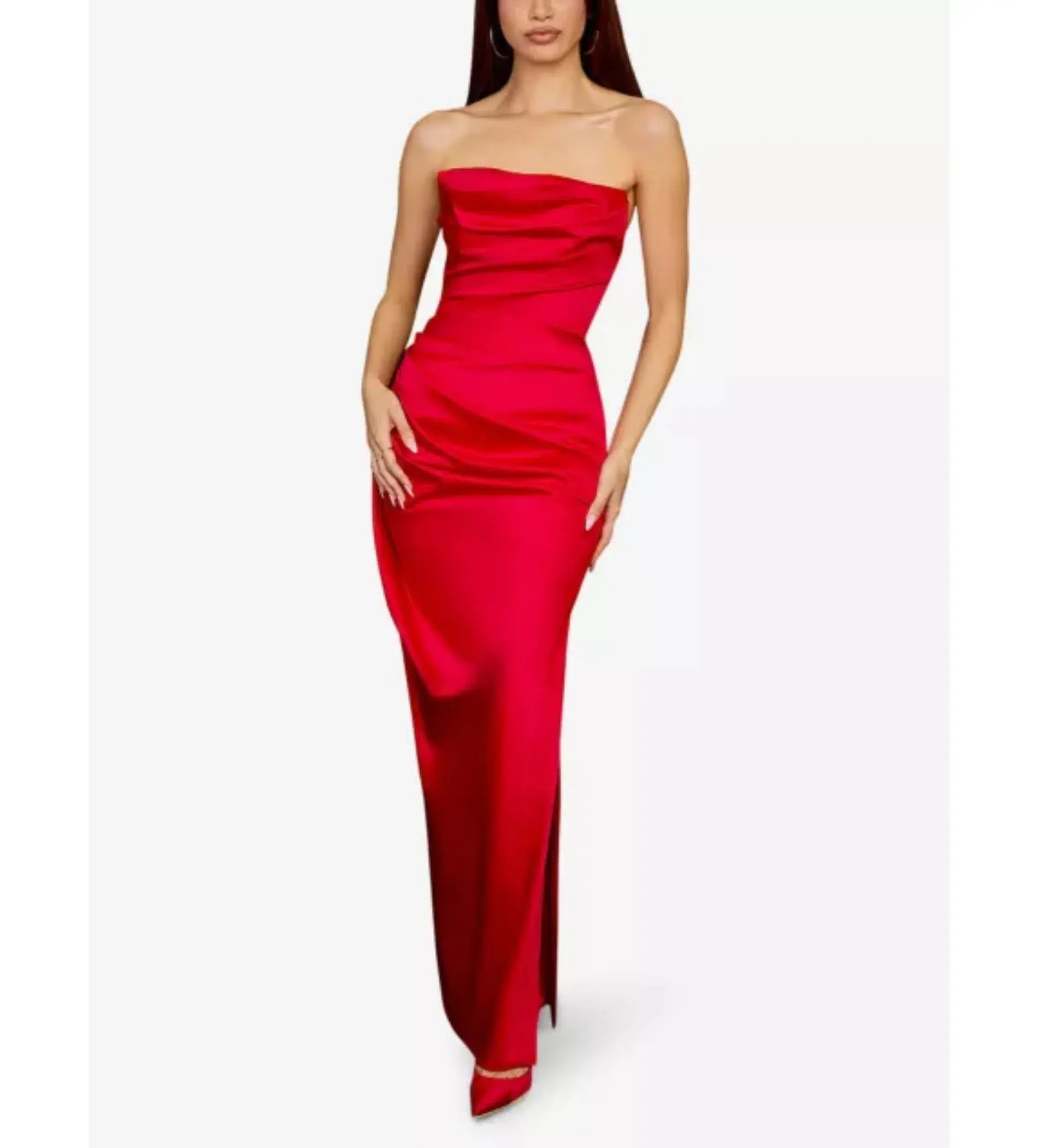 House of CB Adrienne Strapless Corset Maxi Dress Red Size 6 - Image 1