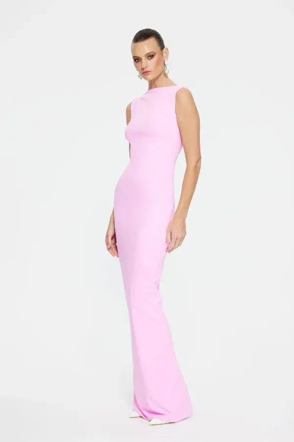 Effie Kats Verona Gown In Taffy Pink Size XS/Au 6 - Image 4