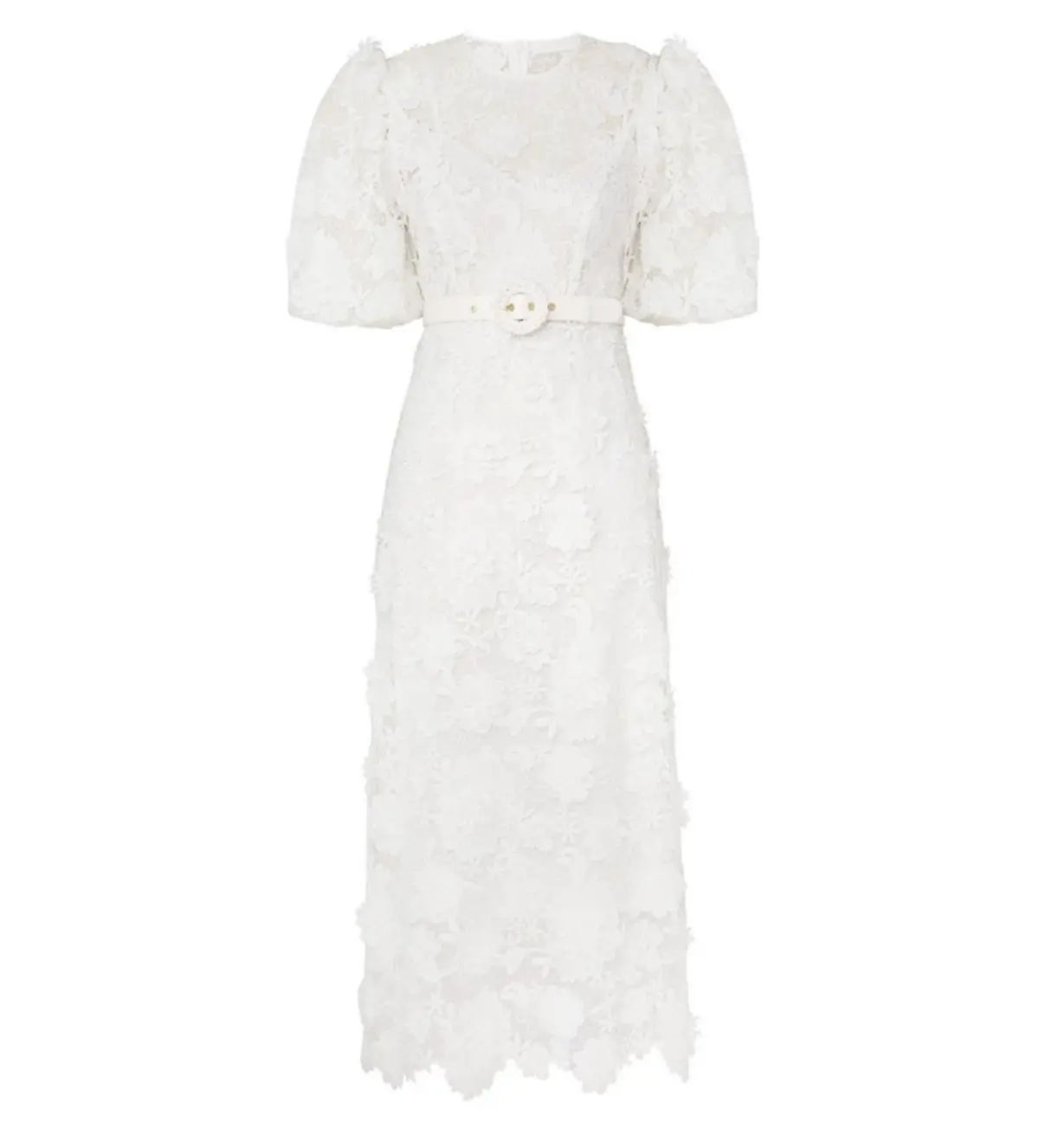Zimmermann The Halliday Lace Flower Dress In Ivory Size 2/ Au12  - Image 3