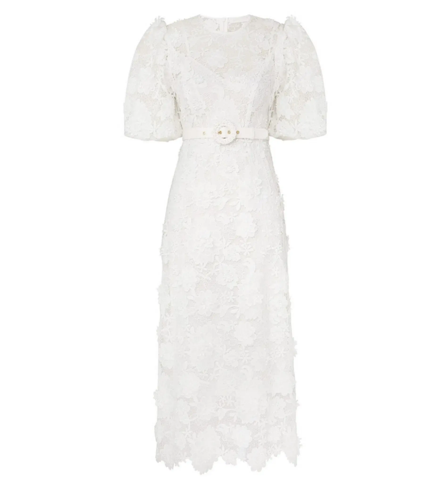 Zimmermann The Halliday Lace Flower Dress In Ivory Size 2/ Au12  - Image 3