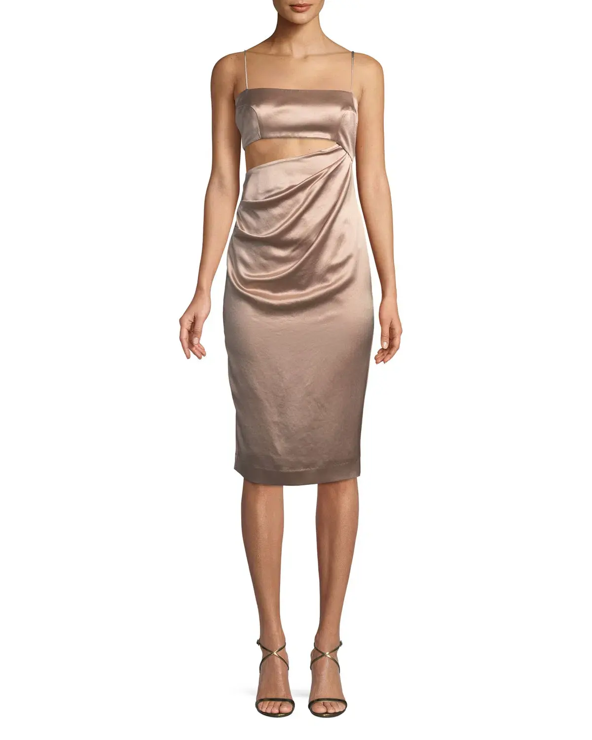 MISHA Selina Slip Dress Nude Champagne Size 6/XS - Image 1