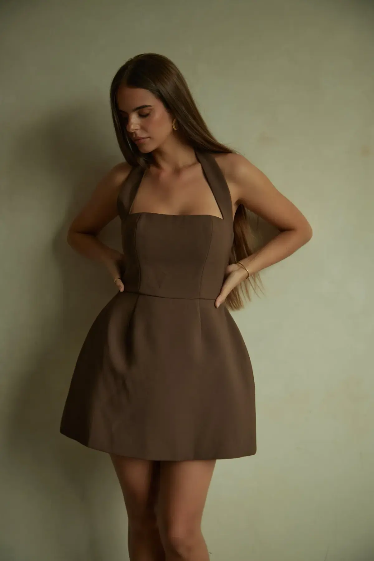 Odd Muse The Ultimate Muse Structured Mini Dress Chocolate Brown Size 10 - Image 4