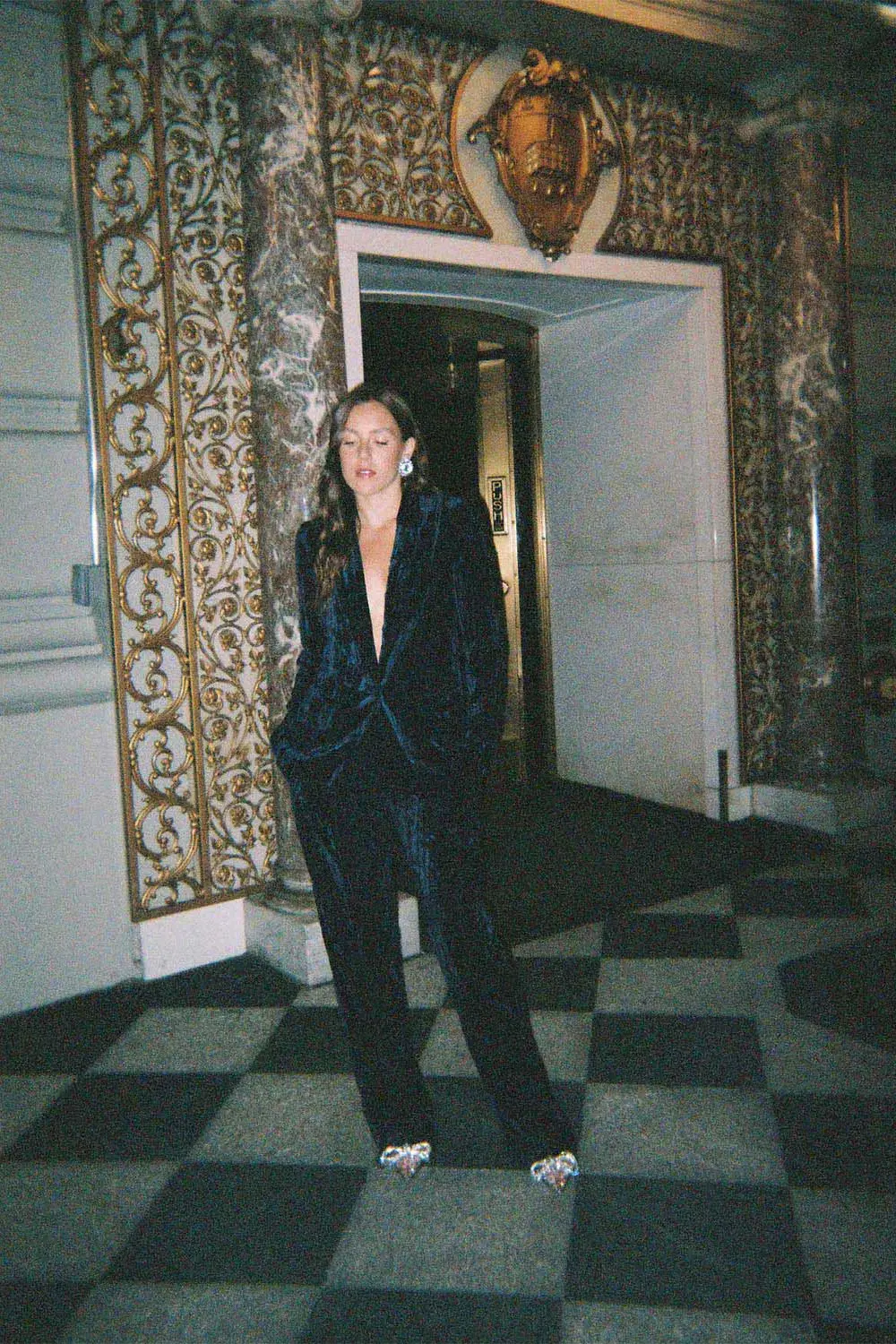 Wayf Clothing X Emma Rose Pierre Velvet Blazer and Pants Set Dark Teal Size 6 - Image 8