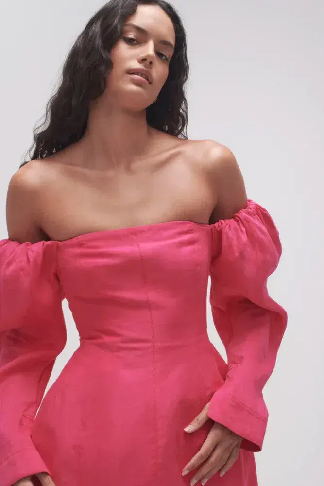 Aje Baret Sleeved Mini Dress Hot Pink Size 10 - Image 2