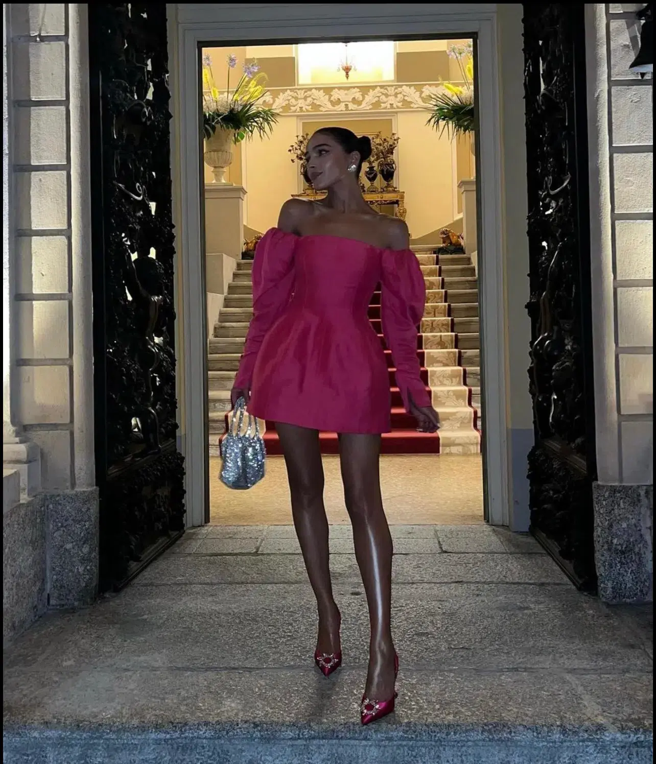 Aje Baret Sleeved Mini Dress Hot Pink Size 10 - Image 4