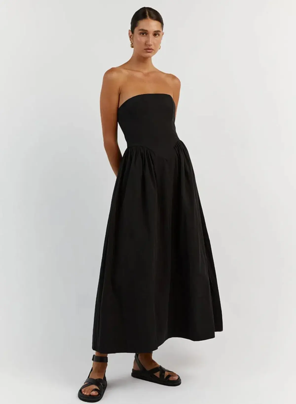 Dissh Hyland Strapless Midi Dress Black Size 10 - Image 1