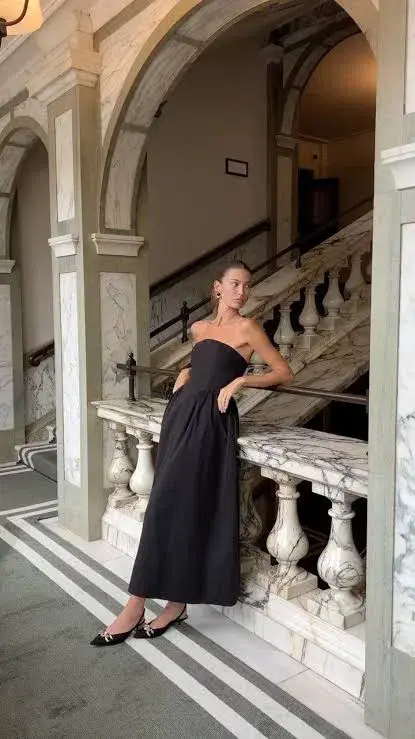 Dissh Hyland Strapless Midi Dress Black Size 10 - Image 4