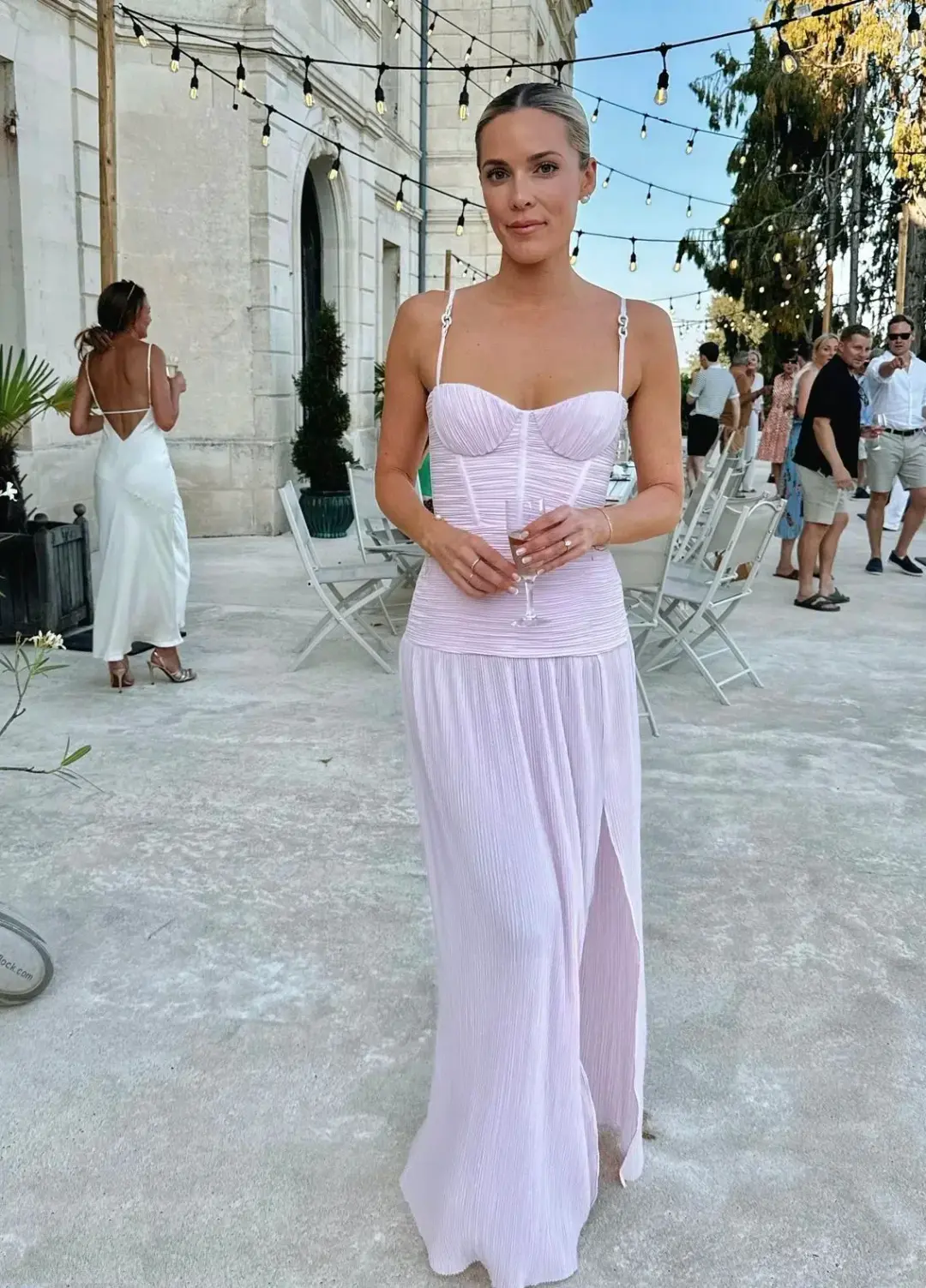 Manning Cartell Double Time Pleat Dress Hydrangea Size AU 8 for rent on The Volte - main image