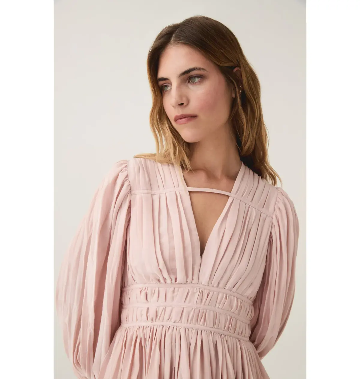 Aje Catalyst Pleated Mini Dress Blush Pink Size AU 10 - Image 2