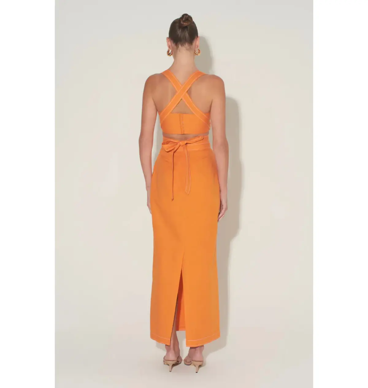Hansen and Gretel Pepe Cutout Top and Marielle Maxi Skirt Tangerine Size AU 6 - Image 3