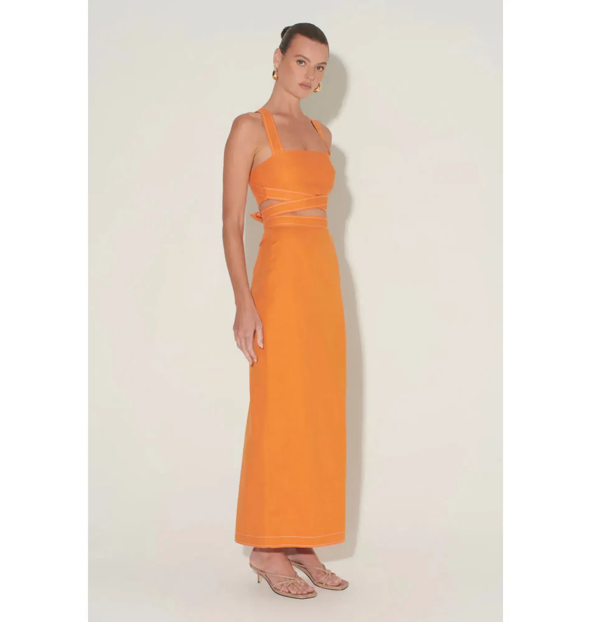 Hansen and Gretel Pepe Cutout Top and Marielle Maxi Skirt Tangerine Size AU 6 - Image 1