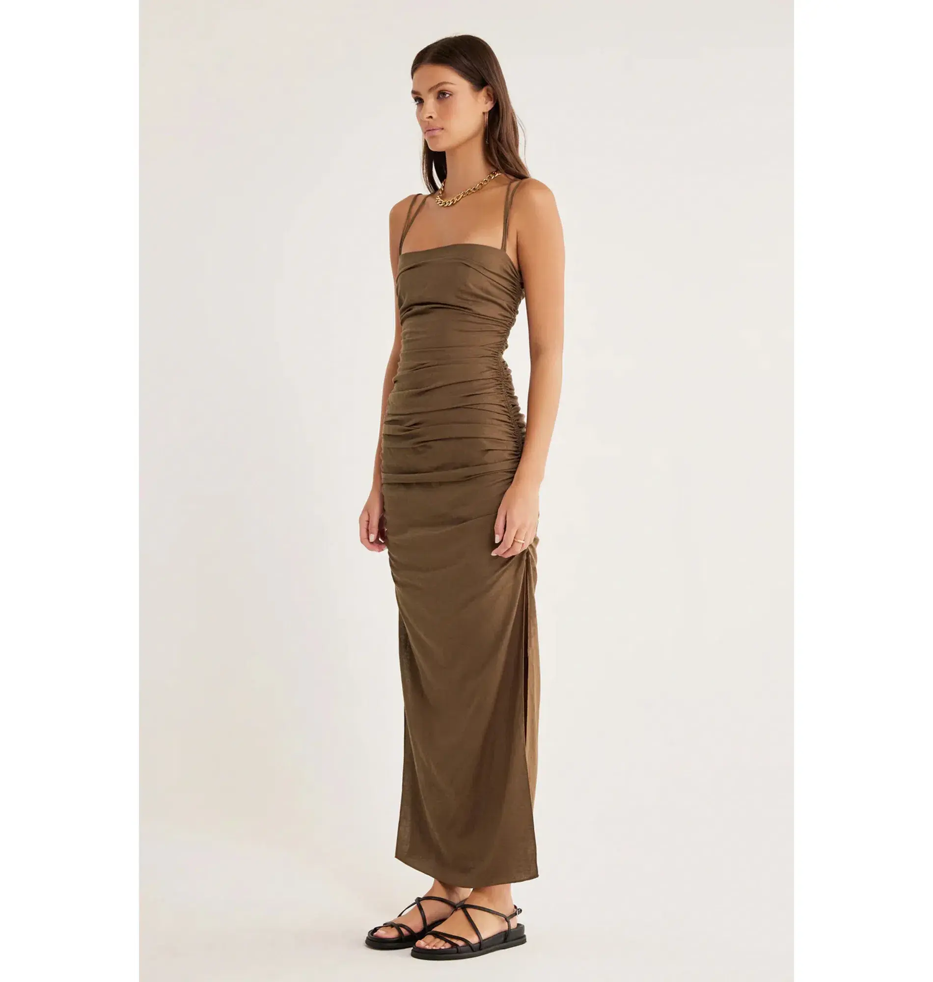 Rumer the Label Mecca Midi Dress in Mocha Size Small / AU 8 - Image 2