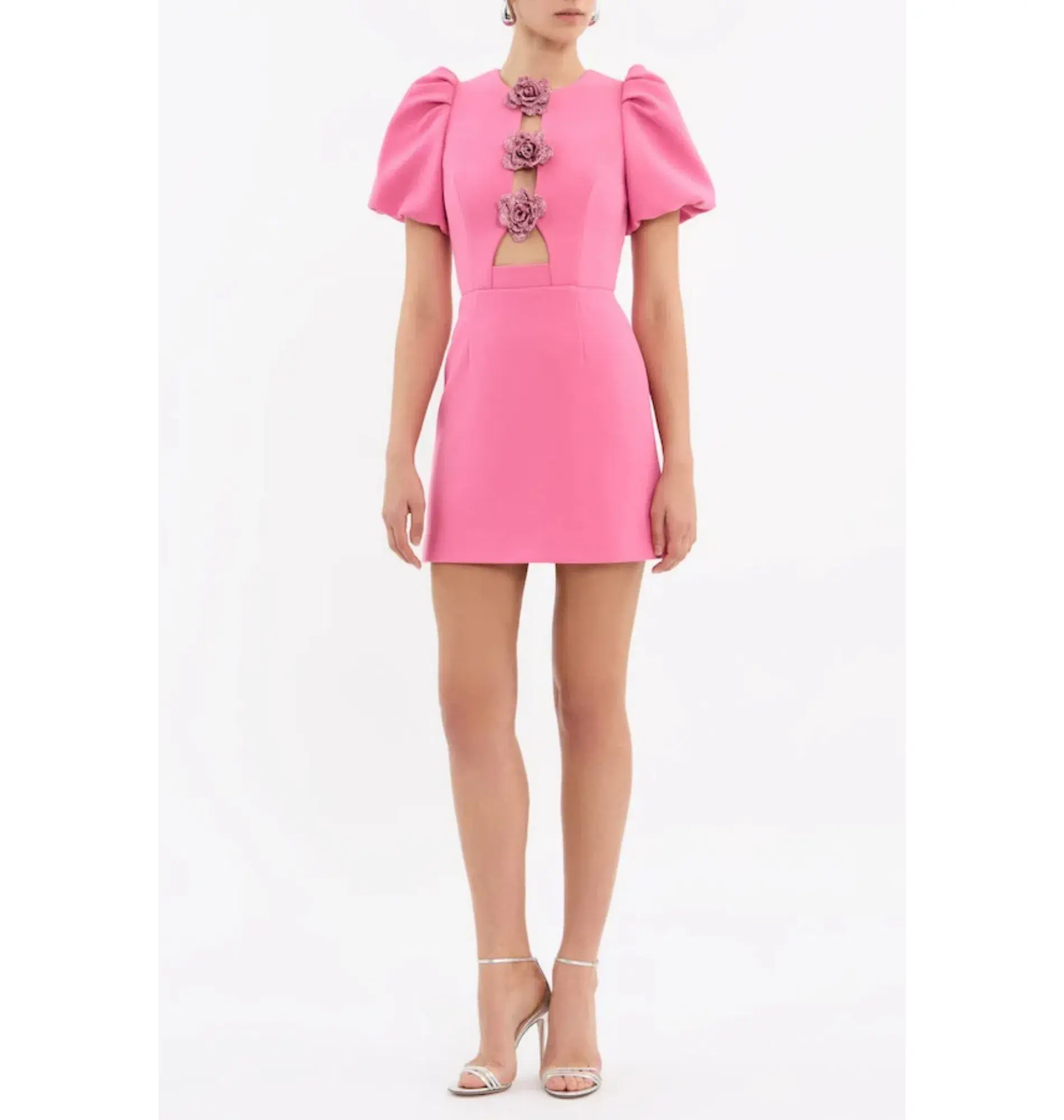 Rebecca Vallance Aubree Flower Mini Dress Rose Size AU 12 - Image 1