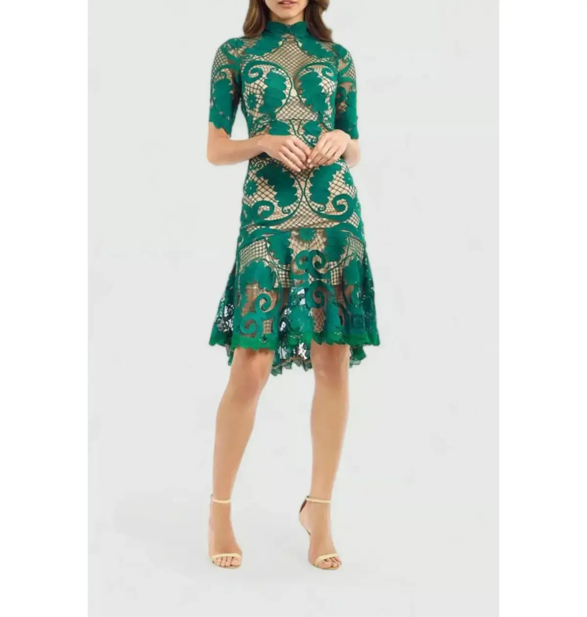 Thurley Babylon Lace Dress Green Size AU 6 - Image 1