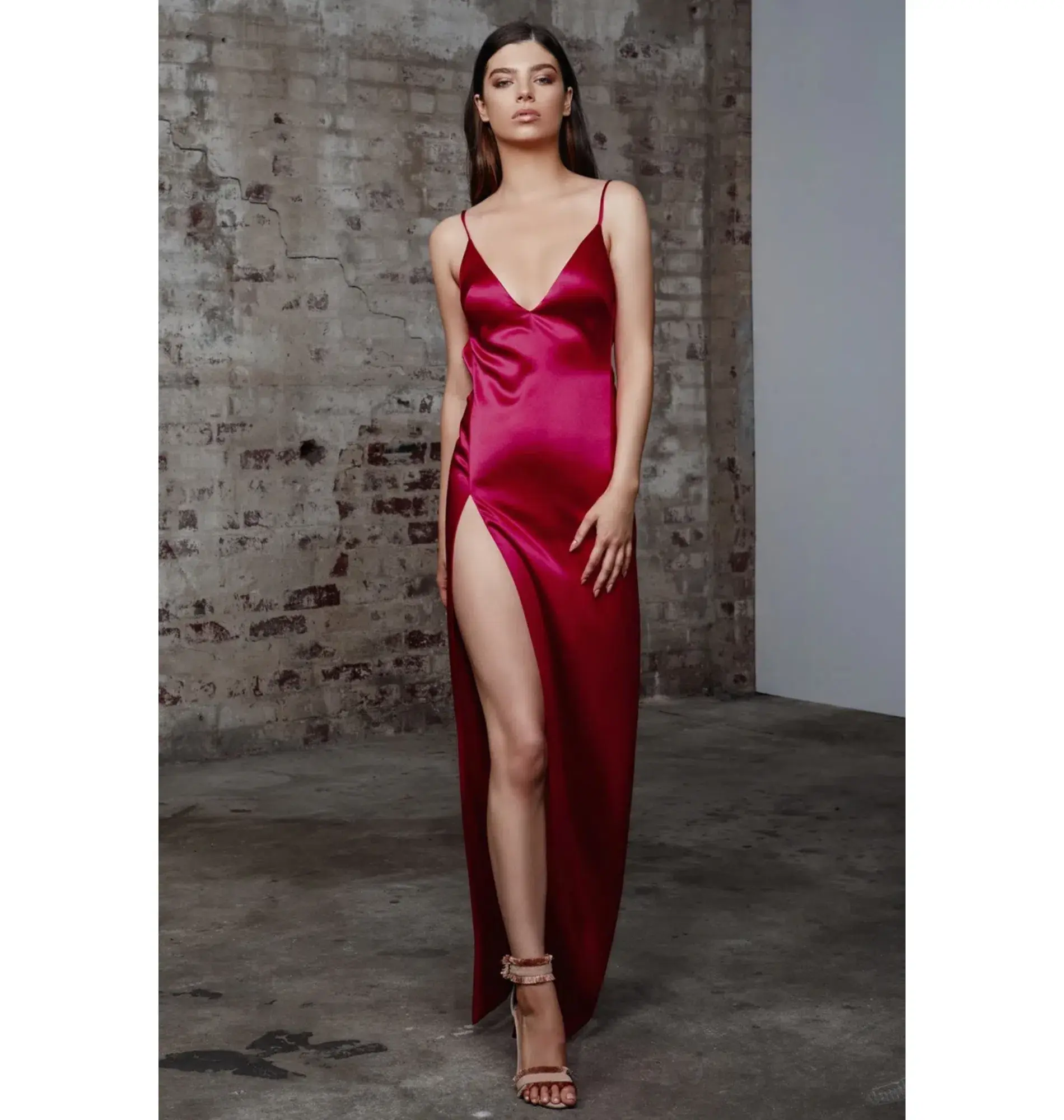 Lexi Akasa Maxi Dress Raspberry Red Size AU 6 - Image 1